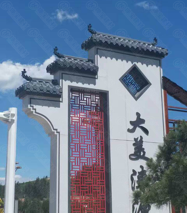 合成樹脂瓦再造牌樓景觀，增添新氣象！